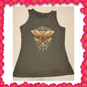 Tank top - size medium - moth butterfly - worn once - unbranded -great condition